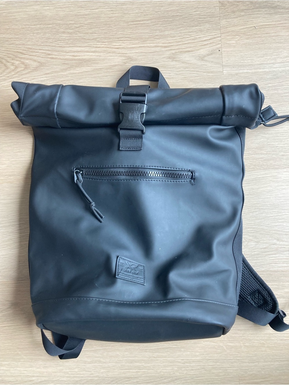 Black Roll-Top Commuter Backpack - Sleek Urban Bag